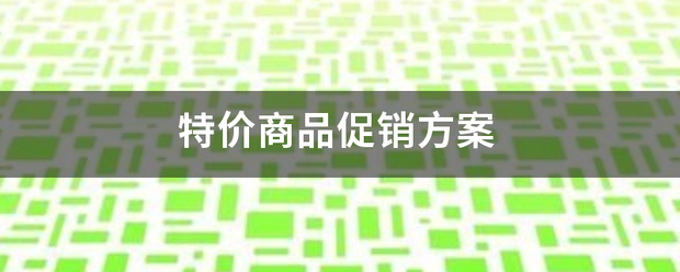 促销方案
:特价商品促销方案